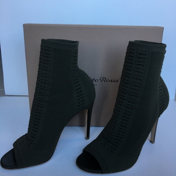 Gianvito Rossi Army green knit boots - Picture 3 of 5